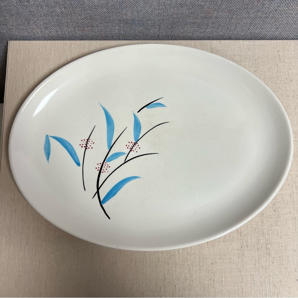 VTG Stetson Creation Ovenproof Oval Platter Hand Painted Underglaze “Windflower”
